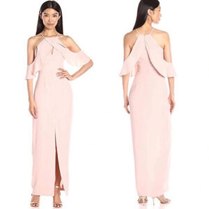 ✨NWT Keepsake Light Pink Much More Flutter Sleeve Maxi Gown Dress Size XS